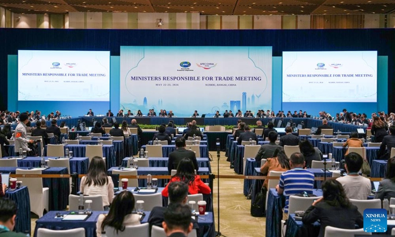The APEC Ministers Responsible for Trade Meeting opens in Suzhou, east China's Jiangsu Province, May 22, 2026. Aligning with the theme of the APEC 2026 China Year -- Building an Asia-Pacific Community to Prosper Together, the two-day meeting will discuss a range of priority issues, including regional economic integration, support for the World Trade Organization, digital cooperation, and the green economy. (Xinhua/Li Bo)