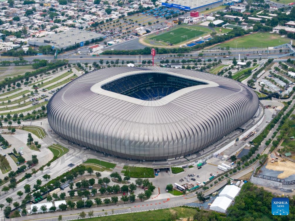 This drone photo taken on May 26, 2026 shows the Monterrey Stadium in Guadalupe, Nuevo Leon State, Mexico. (Photo: Xinhua)