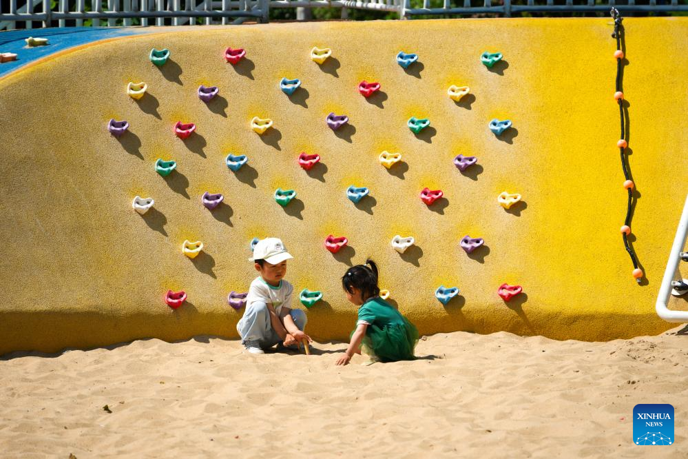 Kids play at a child-friendly park in Jinan, east China's Shandong Province, May 28, 2026. In recent years, Jinan has built more than 30 child-friendly parks to support the healthy growth of children. (Xinhua/Xu Suhui)