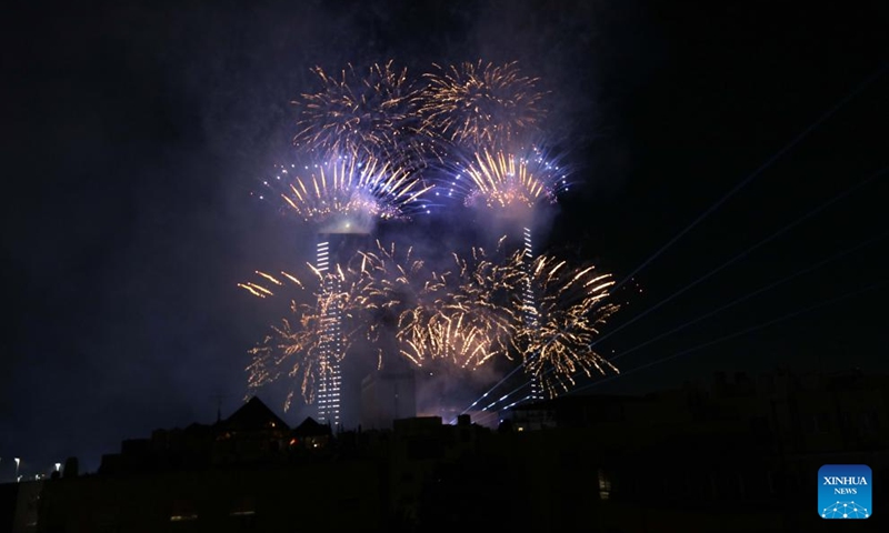 Fireworks explode during the Independence Day celebrations in Amman, Jordan, on May 25, 2026. Jordan marked its 80th Independence Day on Monday. (Photo: Xinhua)