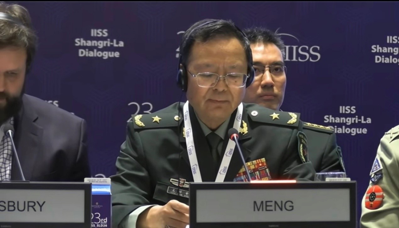 Meng Xiangqing, head of the Chinese delegation to the 23rd Shangri-La Dialogue, speaks at a parallel session on May 30. Photo: Screenshot from the forum’s official livestream