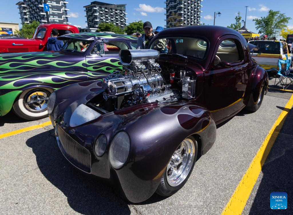 A custom car is pictured at the 2026 Hot Wheels Legends tour in Oakville, the Greater Toronto Area, Canada, on May 30, 2026. The Toronto stop of the yearly global custom car competition was held here on Saturday. (Photo by Zou Zheng/Xinhua)