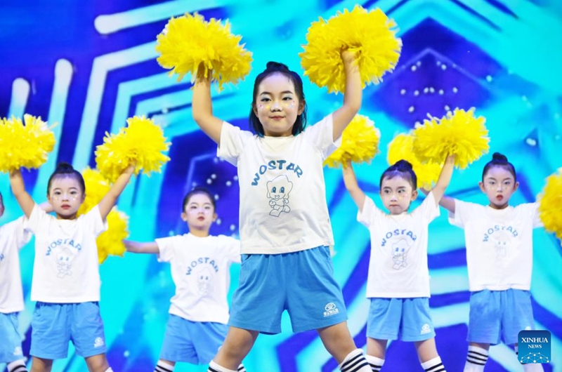 Children perform during an art show at a kindergarten in Mengzi City, southwest China's Yunnan Province, May 30, 2026. Various events are held across the country to celebrate the upcoming International Children's Day. (Photo by Xue Yingying/Xinhua)