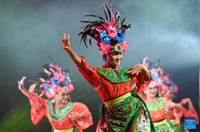 Dancers perform during the 2026 Indonesia World Dance Festival (IWDF) in Jakarta, Indonesia, May 30, 2026. (Xinhua/Agung Kuncahya B.)
