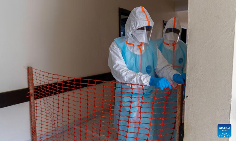 Health workers set up an isolation net at an Ebola treatment center in Bunia, the capital of Ituri Province in northeastern Democratic Republic of the Congo (DRC), May 31, 2026.

Five patients infected with the Ebola Bundibugyo virus have recovered in Bunia, health authorities said Sunday.

Four of the recovered patients, all medical workers, were discharged on Sunday from an Ebola treatment center in Bunia after testing negative twice for Ebola, while another patient, a laboratory worker, had already returned home, according to the DRC's National Institute of Public Health. Photo: Xinhua