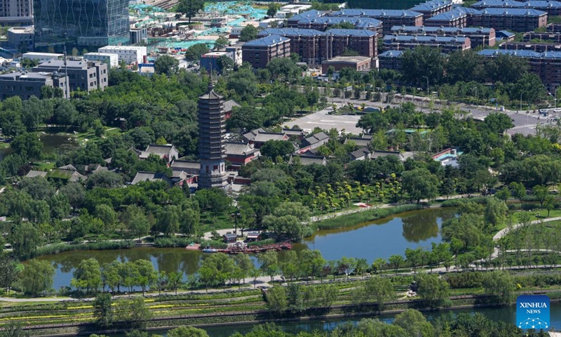 This photo taken on May 29, 2026 shows a view of a park and a scenic area in the Beijing Municipal Administrative Center in Beijing, capital of China. From 2016 to 2026, the Beijing Municipal Administrative Center marks a decade of planning and development. Over the past ten years, it has undergone a remarkable transformation into a vibrant modern area. Photo: Xinhua