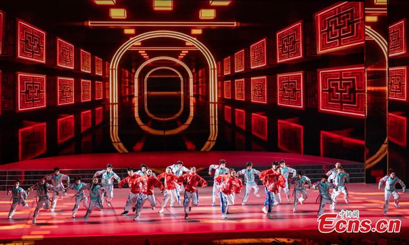 Youth members from the Hong Kong Special Administrative Region perform a breakdancing show at the National Centre for the Performing Arts in Beijing. Photo: China News Service