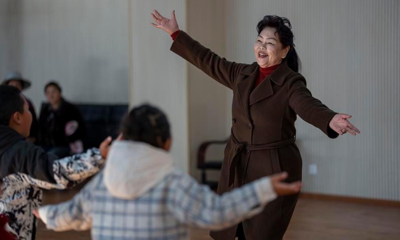 Nyima Tsamjo gives a Duixie class in Lhasa, southwest China's Xizang Autonomous Region, March 7, 2026. (Xinhua/Tenzing Nima Qadhup)