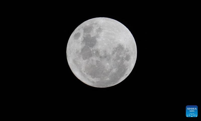The full moon, known as the Blue Moon, is seen over Sydney, Australia, on May 31, 2026. (Xinhua/Gong Bing)