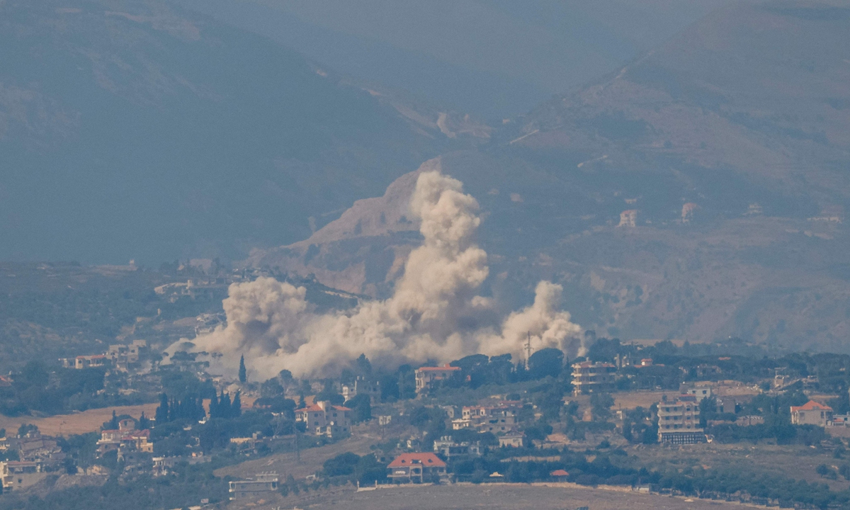 Smoke rises from southern Lebanon after Israeli strikes, as seen from northern Israel's Upper Galilee region on June 1, 2026. Photo: VCG