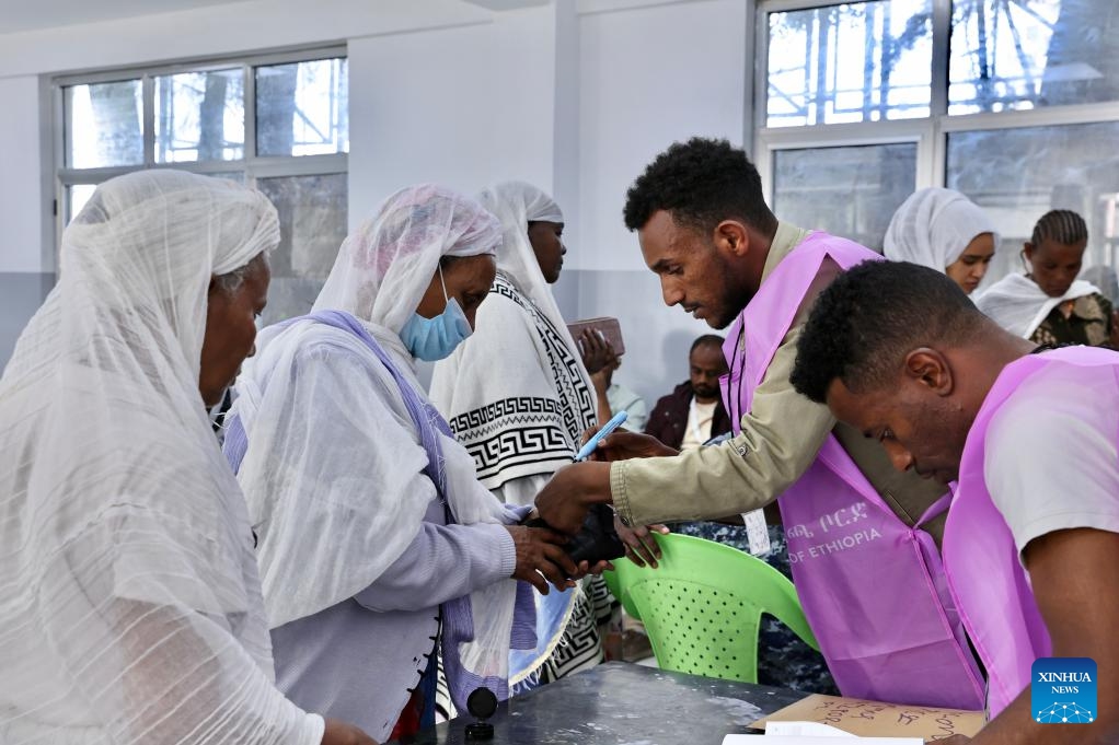 People register before casting their ballots in the country's seventh general election at a polling station in Addis Ababa, Ethiopia, on June 1, 2026. Polling stations opened across Ethiopia on Monday morning as millions of voters are set to cast their ballots in the country's seventh general election. (Photo: Xinhua)