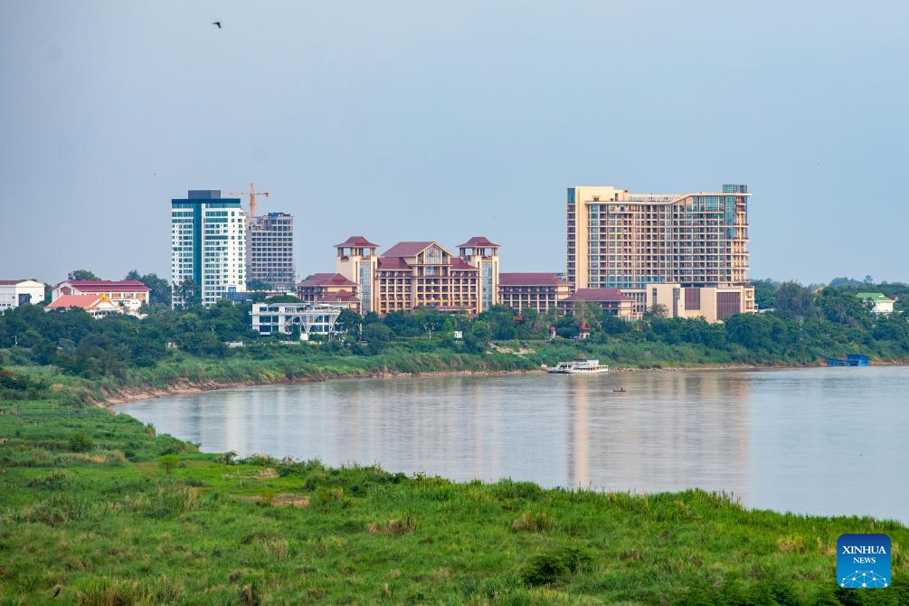 This photo taken on May 30, 2026 shows the scenery along the Mekong River in Vientiane, the capital of Laos. (Photo: Xinhua)