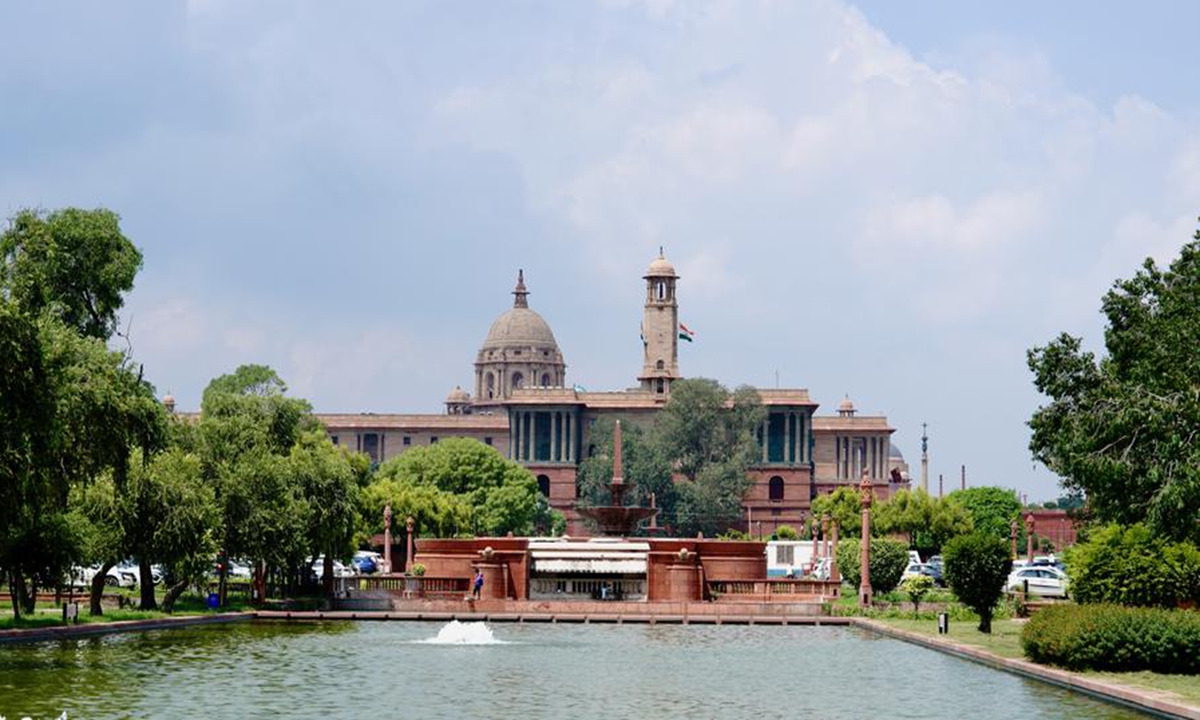 A view of the Rashtrapati Bhavan in New Delhi, India  Photo：Xinhua