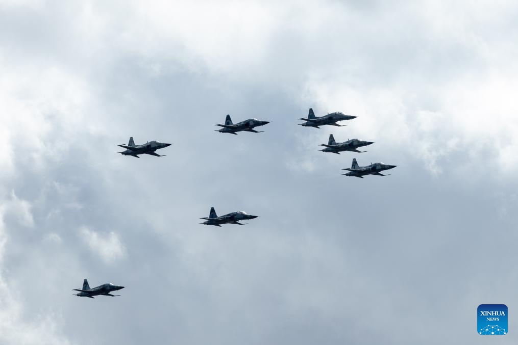 Kenya Air Force fighter jets fly in formation over Wajir Stadium during the Madaraka Day parade in Wajir County, northeastern Kenya, June 1, 2026. Kenya on Monday held Madaraka Day celebrations to commemorate the day in 1963 that the East African country attained self-rule. (Photo: Xinhua)