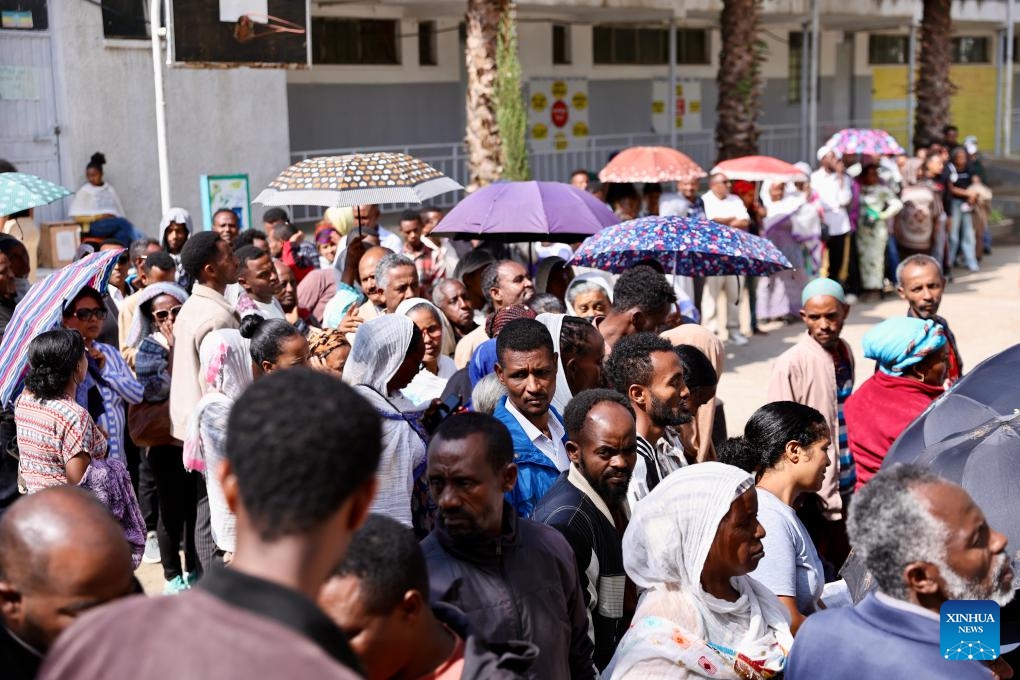 People wait to cast their ballots in the country's seventh general election at a polling station in Addis Ababa, Ethiopia, on June 1, 2026. Polling stations opened across Ethiopia on Monday morning as millions of voters are set to cast their ballots in the country's seventh general election. (Photo: Xinhua)