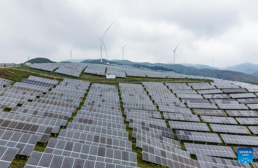 This photo taken on May 8, 2026 shows a view of an agrivoltaic power station in the Yi-Hui-Miao Autonomous County of Weining, southwest China's Guizhou Province. (Photo: Xinhua)