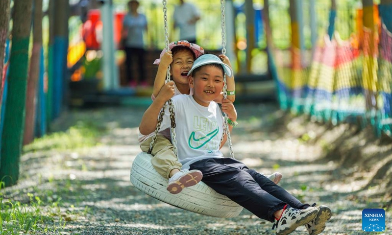 Children have fun at a leisure farm in Zunhua, north China's Hebei Province, June 1, 2026. International Children's Day was celebrated across China on Monday. (Photo: Xinhua)