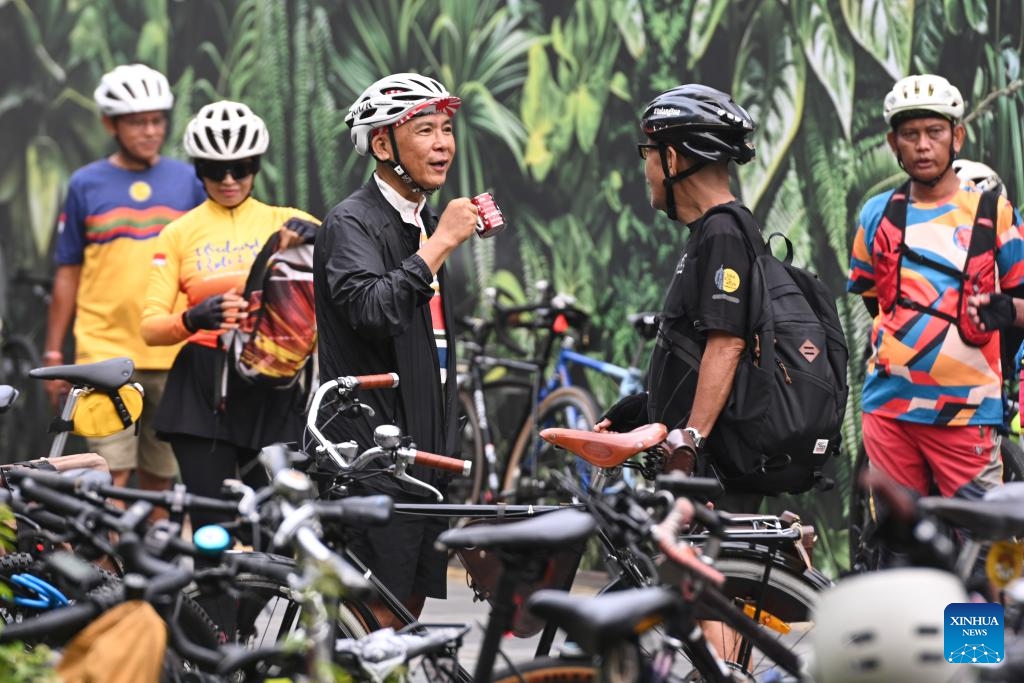 Cyclists gather to celebrate World Bicycle Day in Jakarta, Indonesia, June 3, 2026. World Bicycle Day is an international event marked annually on June 3 to draw attention to the benefits of using bicycles. (Photo: Xinhua)