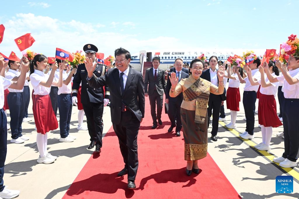 General Secretary of the Lao People's Revolutionary Party Central Committee and Lao President Thongloun Sisoulith arrives in Beijing, capital of China, June 4, 2026. Thongloun is in China for a five-day state visit. (Photo: Xinhua)