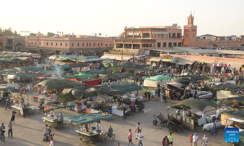Tourists visit the Jemaa el-Fna square in Marrakech, Morocco, June 5, 2026. Located in the heart of Marrakech, Jemaa el-Fna, a World Heritage Site, is regarded as a Sleepless Square because of the continuous flow of people from morning to night. (Photo by Aissa/Xinhua)