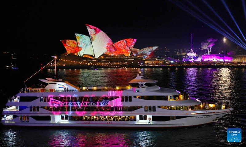 The Sydney Opera House is pictured during the Vivid Sydney light festival in Sydney, Australia, June 6, 2026. The annual Vivid Sydney light festival is held here from May 22 to June 13 this year. Photo: Xinhua