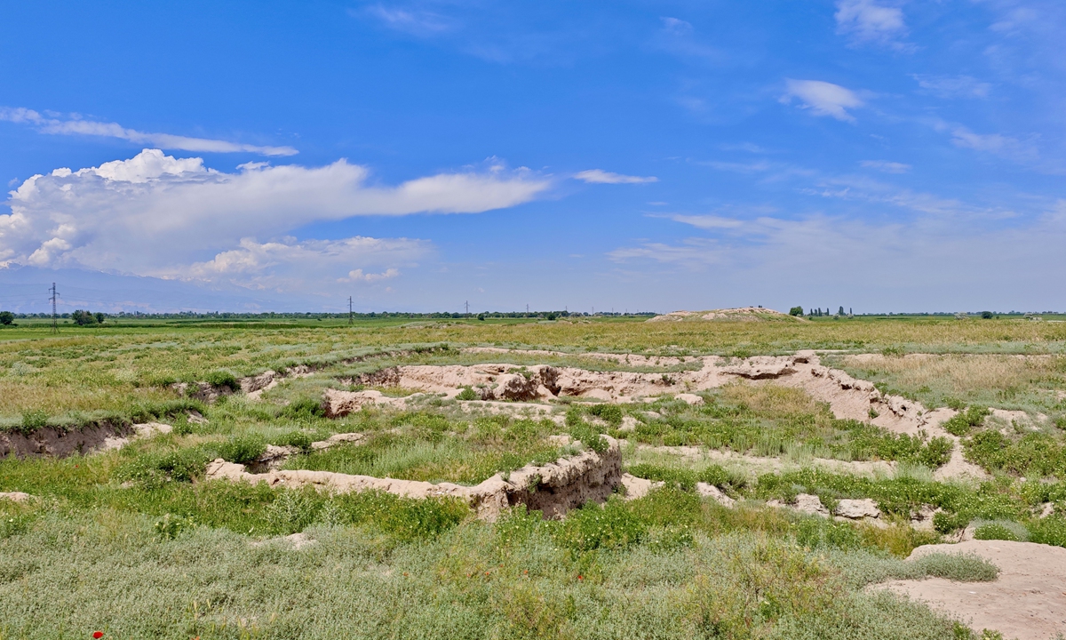 A view of the area where the Suyab ruins are located in Tokmok, Kyrgyzstan Photo: Xia Wenxin/GT