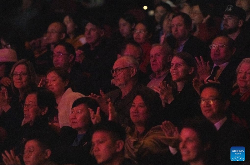 Audience watch performances at a night of Chinese music concert in Auckland, New Zealand on June 6, 2026. A night of Chinese music under the theme of Conversation and Connection was held on Saturday evening at the SkyCity Theater in New Zealand's largest city of Auckland, enchanting the audience with Chinese folk music. Photo: Xinhua
