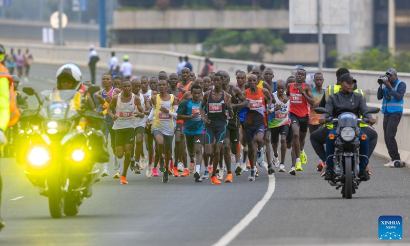 People take part in the Nairobi City Marathon in Nairobi, Kenya, June 7, 2026. (Photo by Kelly Ayodi/Xinhua)