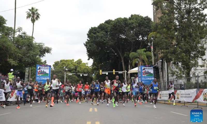 People take part in the Nairobi City Marathon in Nairobi, Kenya, June 7, 2026. (Xinhua/Yang Guang)