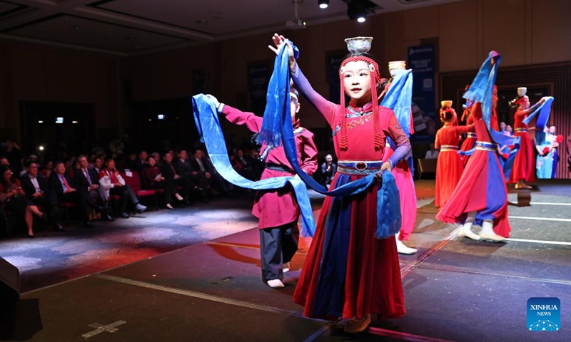 Performers perform during a multicultural & multi-ethnic gala in Sydney, Australia, June 7, 2026. The event was held here ahead of the second International Day for Dialogue among Civilizations, a UN observance celebrated on June 10. (Xinhua/Gong Bing)