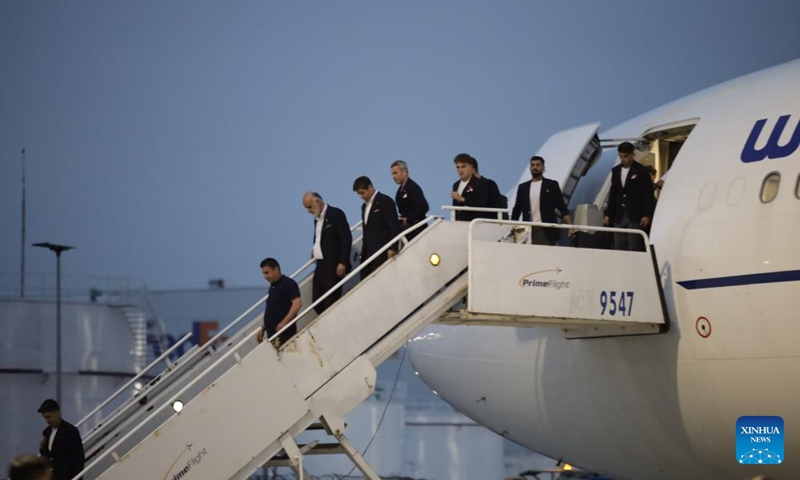 Members of the Iranian national football team arrive at Tijuana International Airport in Tijuana, Mexico, June 7, 2026. Photo: Xinhua