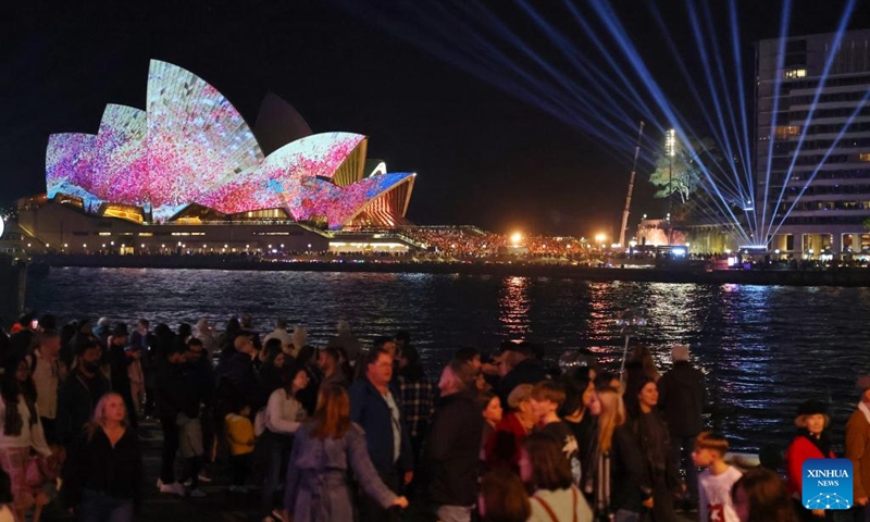 People visit the Vivid Sydney light festival in Sydney, Australia, June 6, 2026. The annual Vivid Sydney light festival is held here from May 22 to June 13 this year. Photo: Xinhua
