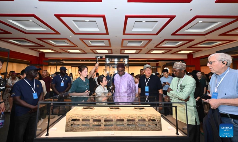Members of a multinational delegation visit the Tianjin Museum in north China's Tianjin, on June 9, 2026. A tour of a multinational delegation was recently launched in Tianjin, highlighting China's progress in human rights and how the development has improved people's lives. (Photo: Xinhua)