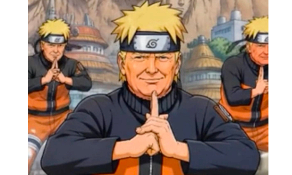 A video posted by US President Donald Trump on his social media account portrays himself as the protagonist of Japanese anime series 