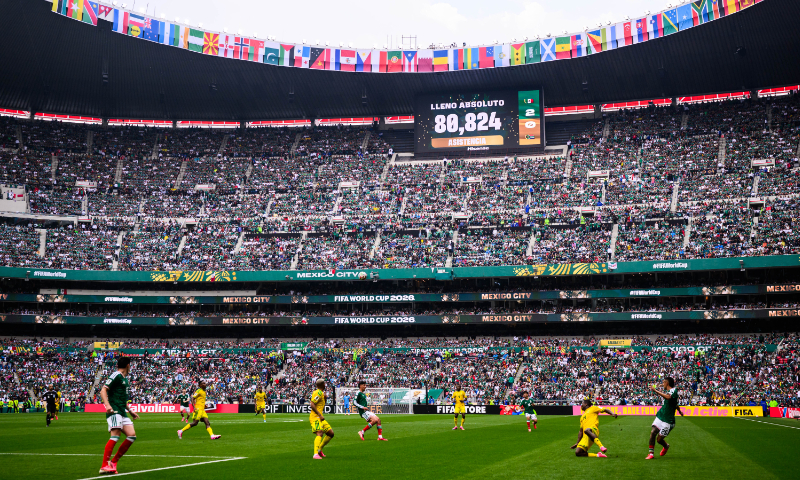 Players from Mexico and South Africa are in action while the attendance figure is displayed on the scoreboard at the Mexico City Stadium in Mexico, on June 11, 2026. Photo: VCG
