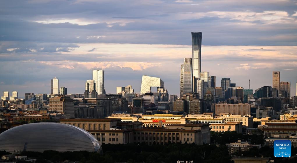 This photo taken on June 9, 2026 shows the city skyline at sunset in Beijing, capital of China. (Photo: Xinhua)
