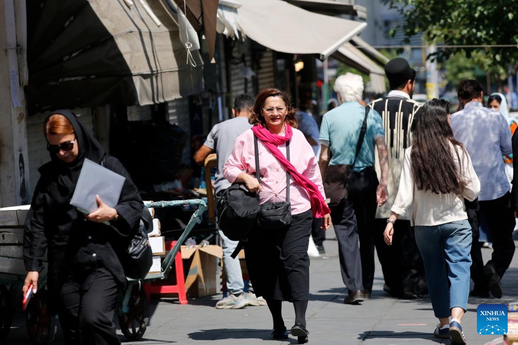 People walk on a street in Tehran, Iran, June 8, 2026. (Photo: Xinhua)