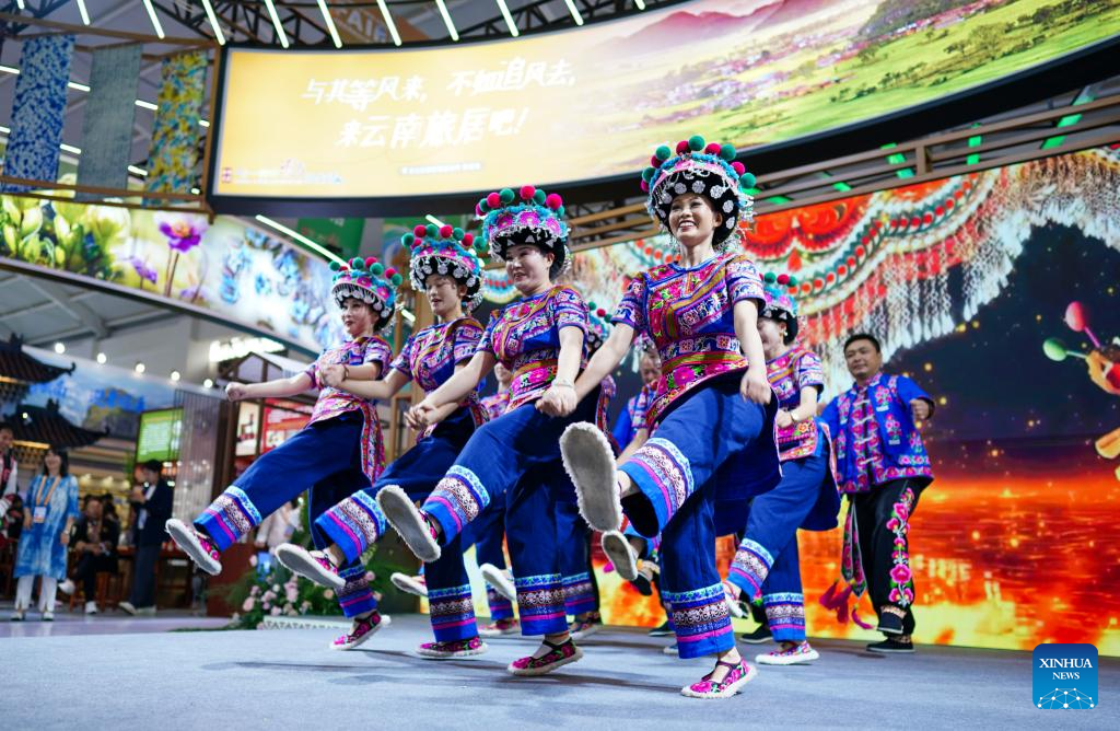 A performance is staged at the 10th China-South Asia Exposition in Kunming, southwest China's Yunnan Province, June 11, 2026. The 10th China-South Asia Expo kicked off on Thursday in Kunming City. The event has put an emphasis on enhancing regional trade and industrial cooperation under the theme