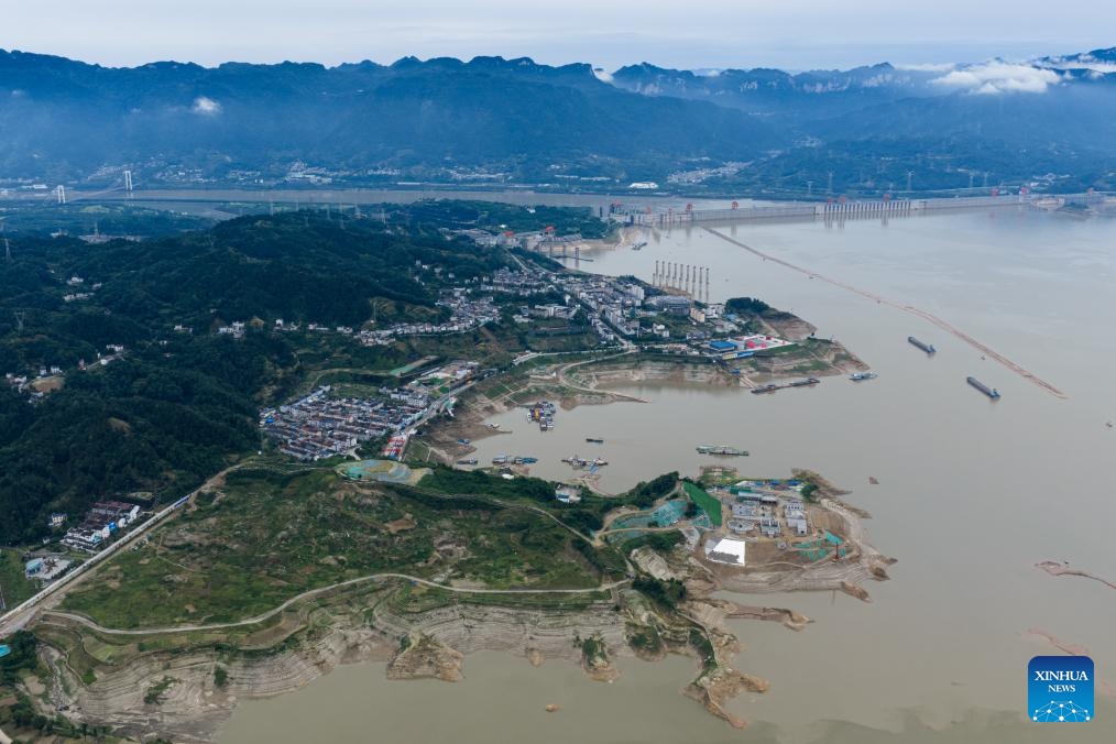 An aerial drone photo taken on June 8, 2026 shows the construction site of a new ship lock and its approach channels of the Three Gorges new waterway project in Yichang, central China's Hubei Province. China on Monday began construction of a mega waterway project, including what is expected to become the world's largest inland ship lock, in response to the rising shipping demand along the Yangtze, the world's third-longest river. (Photo: Xinhua)