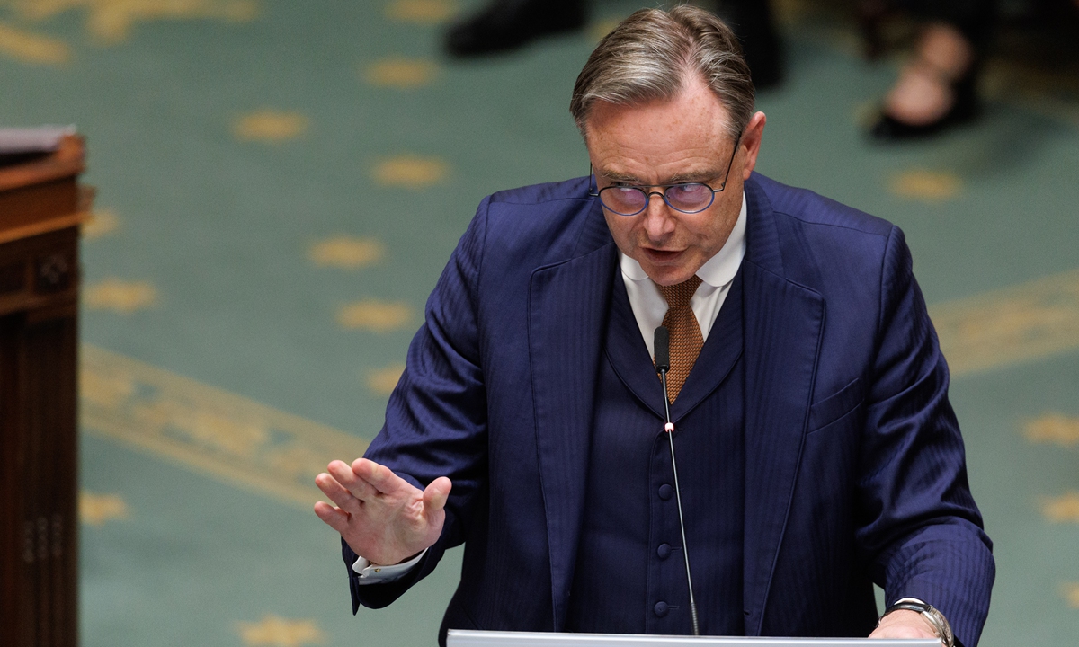 Belgian Prime Minister Bart De Wever attends a plenary session in the Belgian Federal Parliament in Brussels, Belgium, 21 May 2026. Photo: VCG