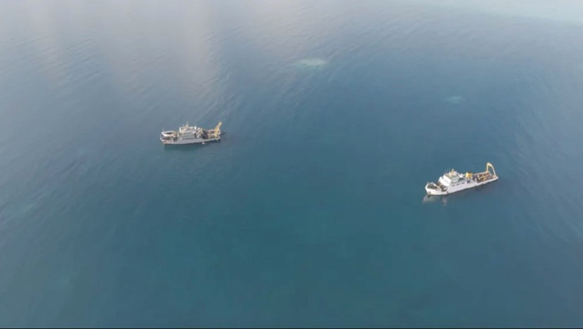 Aerial footage of the research vessels during the scientific expedition released by the South China Sea Institute of Oceanology under the Chinese Academy of Sciences Photo: South China Sea Institute of Oceanology under the Chinese Academy of Sciences 