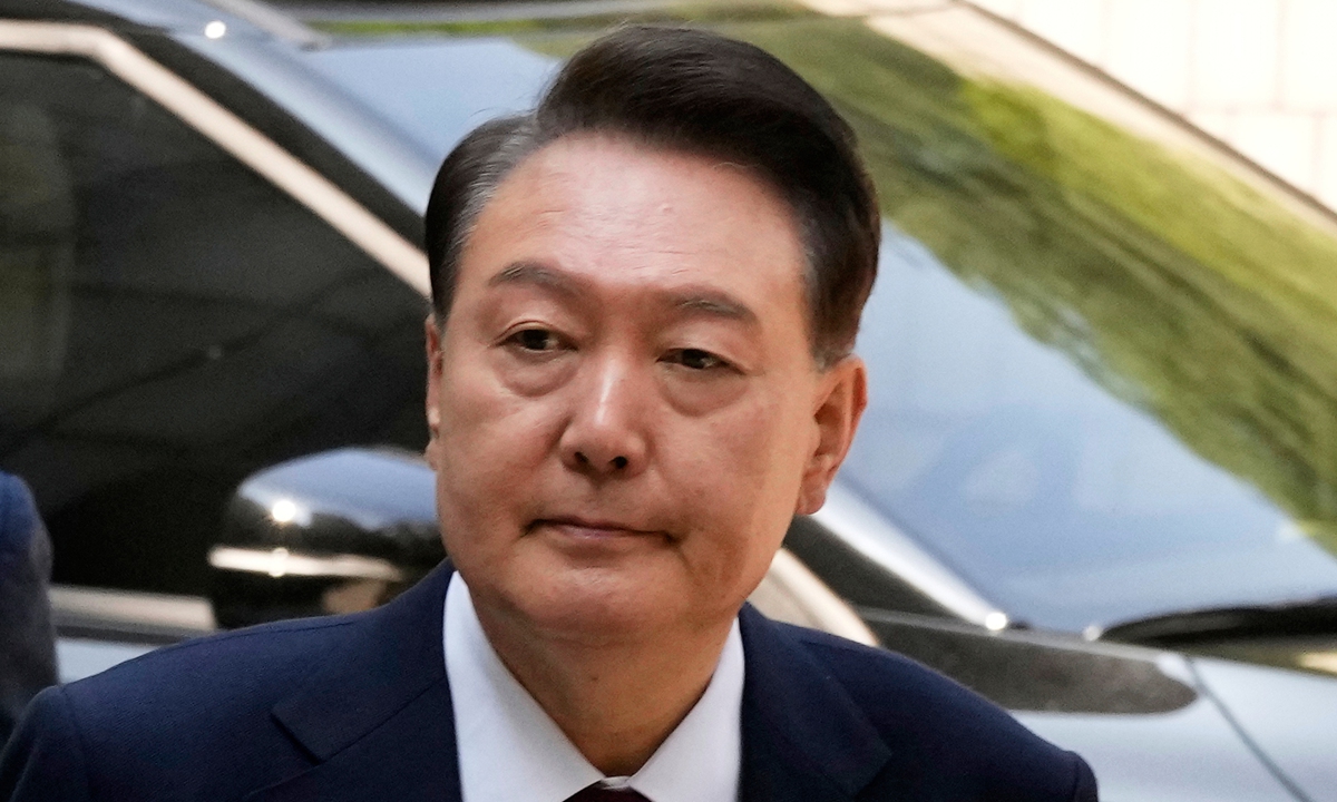 File photo: South Korea's ousted former president Yoon Suk-yeol arrives to attend his trial at the Seoul Central District Court in Seoul, South Korea, May 12, 2025. Photo: VCG