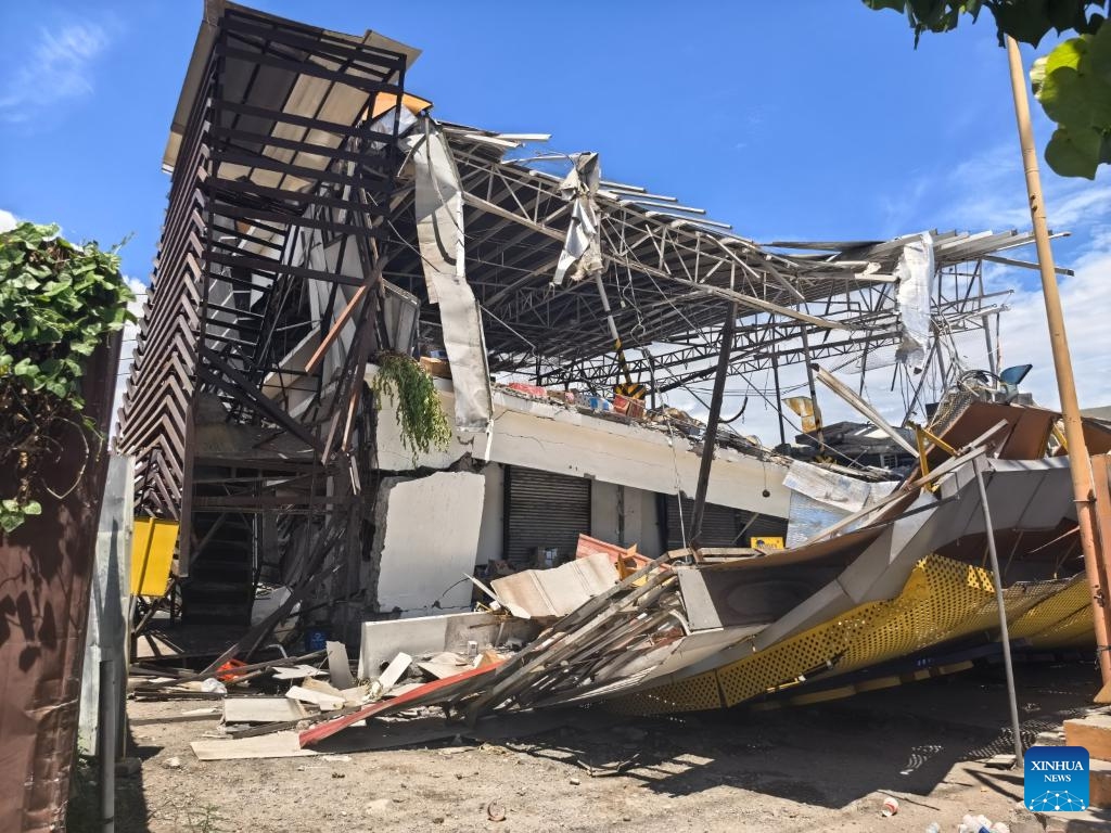This photo taken on June 10, 2026 shows buildings collapsed during an earthquake in General Santos City, the Philippines. At least 47 people were killed, 31 missing and 688 injured after a magnitude 7.8 earthquake struck off the southern coast of Mindanao, the Philippines, on Monday, said the National Disaster Risk Reduction and Management Council (NDRRMC) on Thursday. (Str/Xinhua)