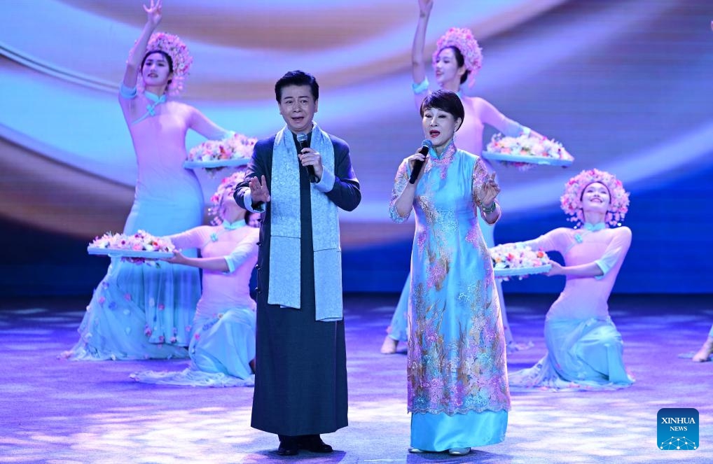 Artists stage a Beijing Opera performance during the 18th Straits Forum in Xiamen, southeast China's Fujian Province, June 13, 2026. The 18th Straits Forum was held in Xiamen on Saturday. (Xinhua/Lin Shanchuan)