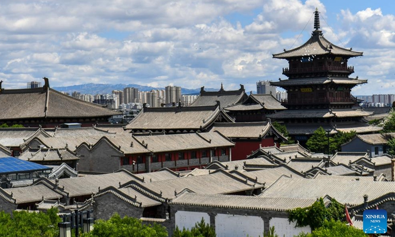 This photo taken on June 10, 2026 shows a view of the ancient city of Datong in north China's Shanxi Province.

Datong, home to the Yungang Grottoes and dubbed a living history of Chinese architecture, has in recent years pivoted to leveraging its rich cultural heritage with content innovations and digital technologies. (Xinhua/Cao Yang)