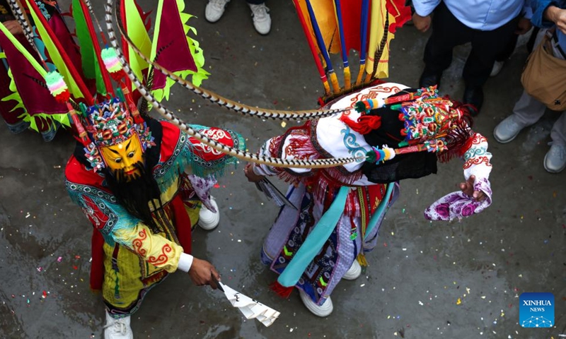Villagers stage a Dixi opera performance in Wujiatun of Zhangzhuang Village, Anshun City, southwest China's Guizhou Province, June 13, 2026. (Xinhua/Yang Wenbin)