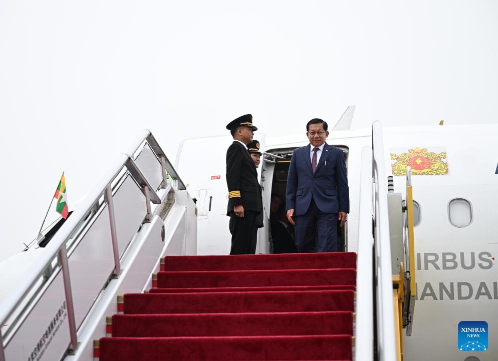 President of Myanmar Min Aung Hlaing arrives in Beijing, capital of China, June 15, 2026. At the invitation of Chinese President Xi Jinping, President of Myanmar Min Aung Hlaing arrived in Beijing on Monday for a state visit to China from June 15 to 19. (Xinhua/Dai Tianfang)