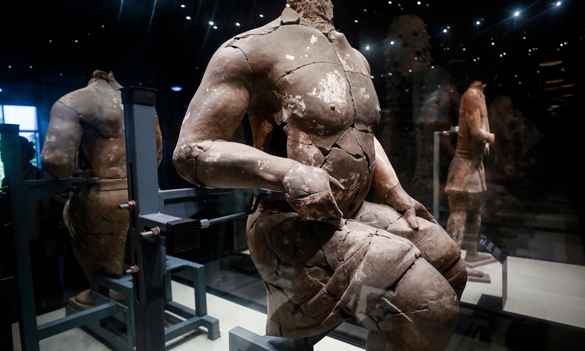 The seated terracotta figure at the Emperor Qinshihuang's Mausoleum Site Museum Photo: VCG