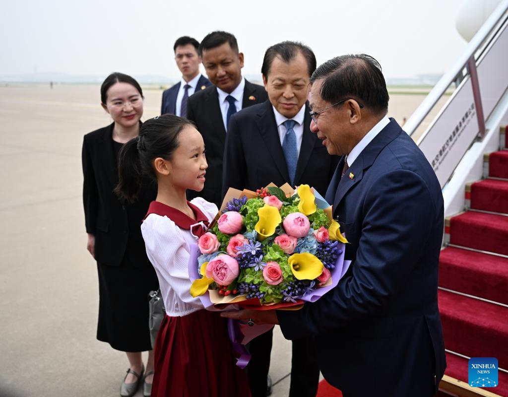 President of Myanmar Min Aung Hlaing arrives in Beijing, capital of China, June 15, 2026. At the invitation of Chinese President Xi Jinping, President of Myanmar Min Aung Hlaing arrived in Beijing on Monday for a state visit to China from June 15 to 19. (Xinhua/Dai Tianfang)