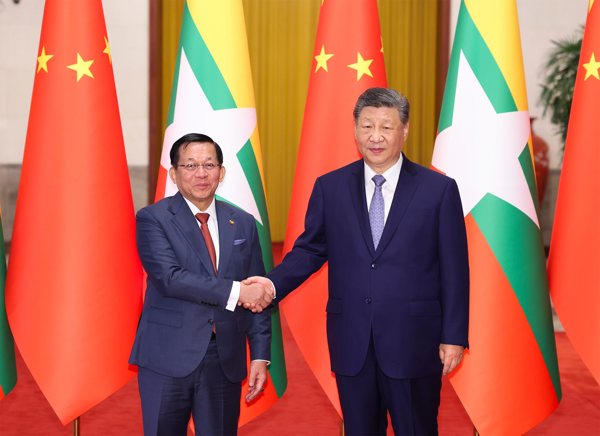 Chinese President Xi Jinping holds talks with President of Myanmar Min Aung Hlaing, who is on a state visit to China, at the Great Hall of the People in Beijing, June 16, 2026. Photo: Xinhua